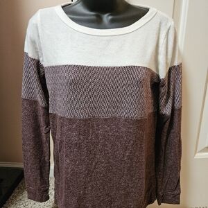 Two-Tone Long Sleeve Colorblock Sweater